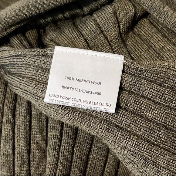 Eileen Fisher | Merino Wool Rubbed Button Up Long Cardigan - Picture 6 of 6